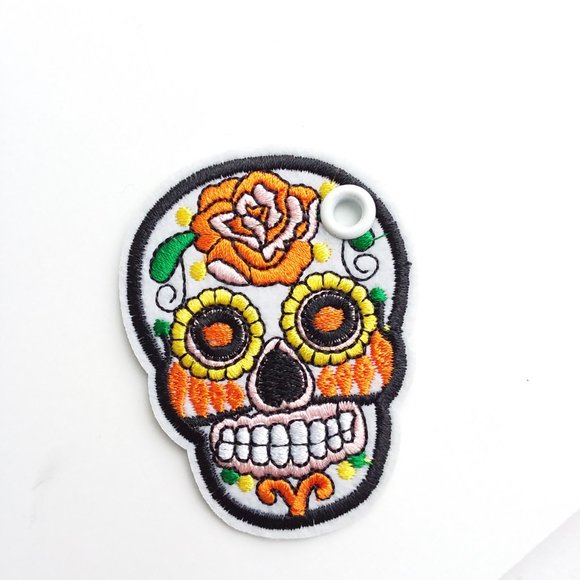 2/$18 Sugar Skull Shoelace patch charm roller skate charm - Picture 2 of 7